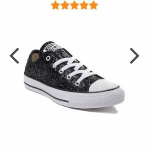 Women’s black glitter converse